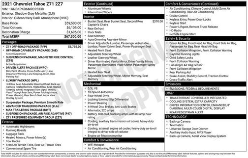 2021 Chevrolet Tahoe Z71