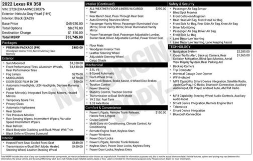 Nebula Gray Pearl 2022 Lexus RX 350 Base