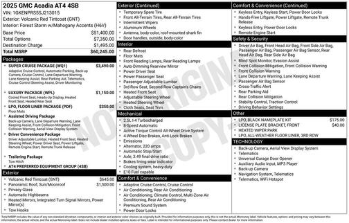 Volcanic Red 2025 GMC Acadia AT4