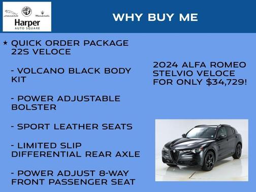 Vulcano Black Metallic 2024 Alfa Romeo Stelvio Veloce