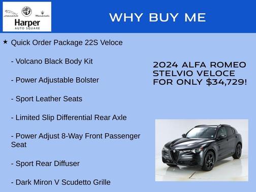Vulcano Black Metallic 2024 Alfa Romeo Stelvio Veloce