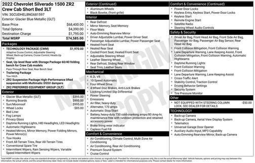 Glacier Blue Metallic 2022 Chevrolet Silverado 1500 ZR2