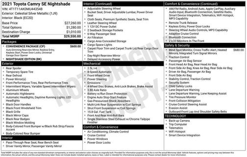 Celestial Silver Metallic 2021 Toyota Camry SE Nightshade