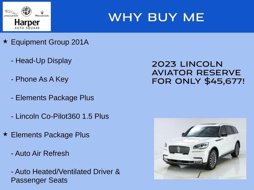 Pristine White 2023 Lincoln Aviator Reserve AWD