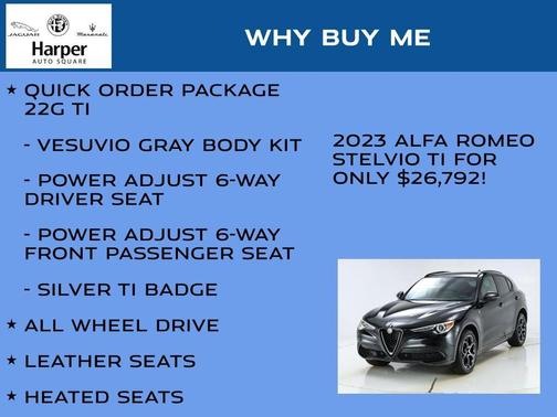 Vulcano Black Metallic 2023 Alfa Romeo Stelvio Ti