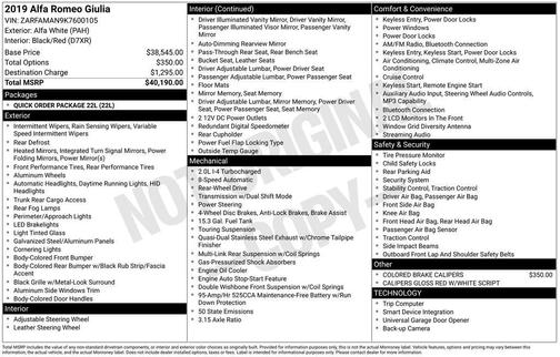 2019 Alfa Romeo Giulia Base