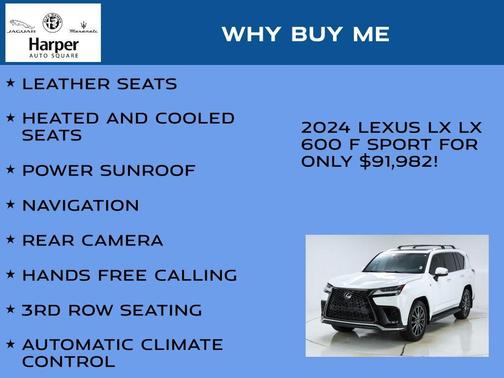 White 2024 Lexus LX 600 F SPORT