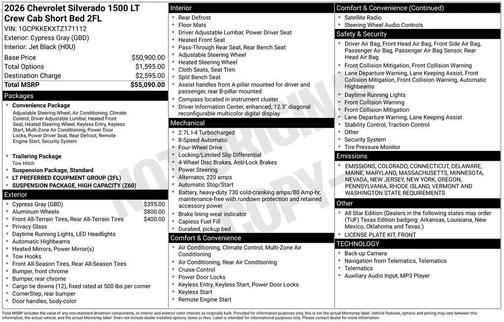 2026 Chevrolet Silverado 1500 LT