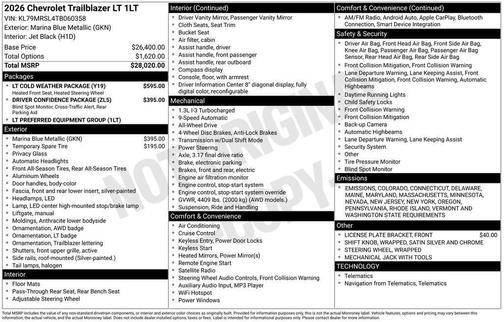 2026 Chevrolet Trailblazer LT
