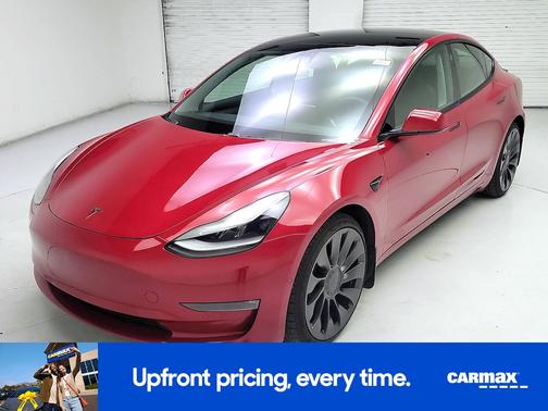 Red 2021 Tesla Model 3 Performance