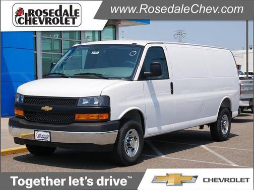 Summit White 2026 Chevrolet Express 3500 3500 Extended Wheelbase, WT, RWD
