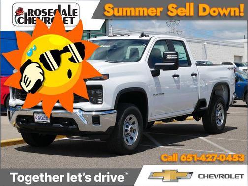 Summit White 2026 Chevrolet Silverado 2500 Double Cab, Standard Bed, WT, 4WD