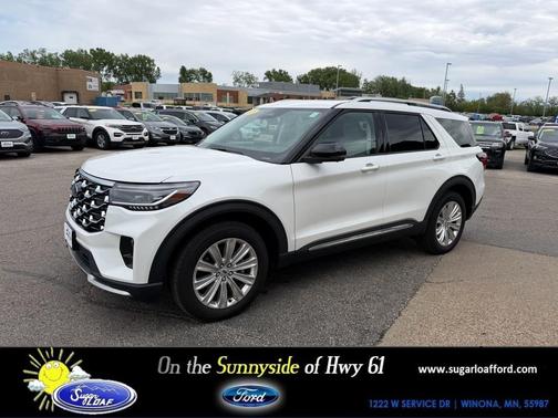 Star White Metallic Tri-Coat 2025 Ford Explorer Platinum