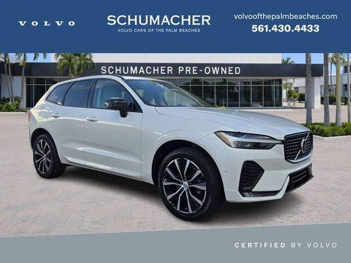 Crystal White Metallic 2024 Volvo XC60 B5 Plus Dark Theme