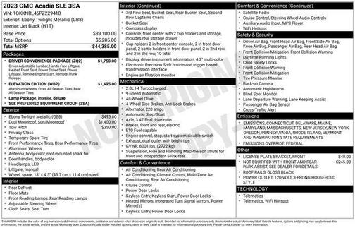 2023 GMC Acadia AWD SLE