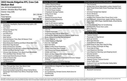 2022 Honda Ridgeline RTL