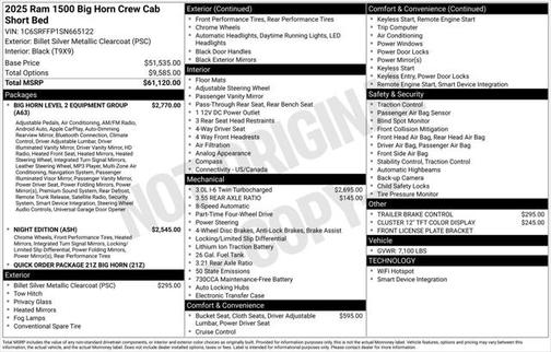 2025 RAM 1500 Big Horn/Lone Star