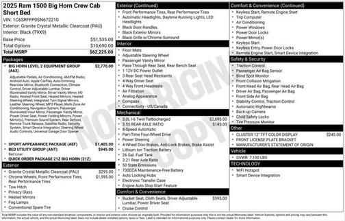 2025 RAM 1500 Big Horn/Lone Star
