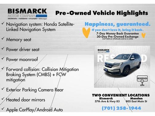 White Diamond Pearl 2019 Honda Pilot Touring 8-Passenger