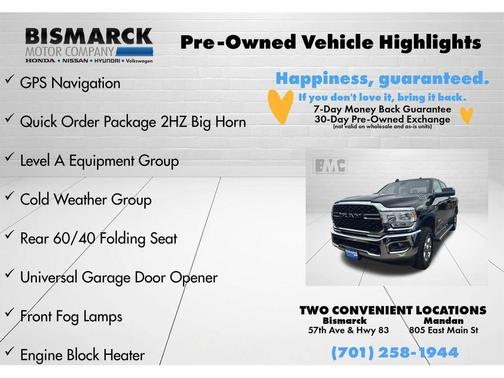 Diamond Black Crystal Pearlcoat 2022 RAM 2500 Big Horn Crew Cab 4x4 6'4' Box