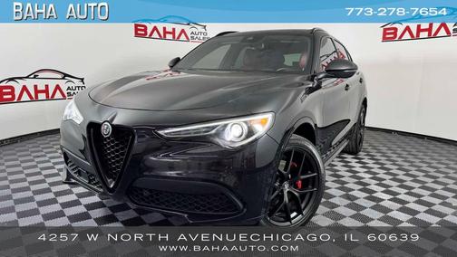 Vulcano Black Metallic 2020 Alfa Romeo Stelvio Ti Sport