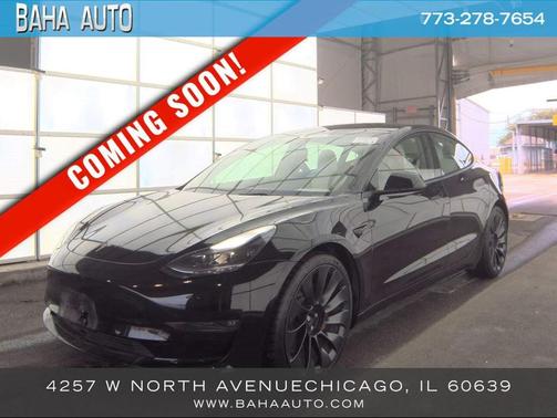 Solid Black 2022 Tesla Model 3 Performance