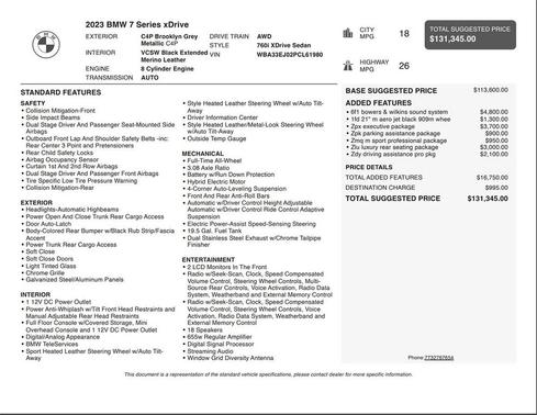 Brooklyn Grey Metallic 2023 BMW 760 i xDrive