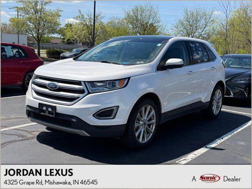 White Platinum Metallic Tri-Coat 2017 Ford Edge Titanium