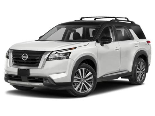 Pearl White Tricoat/Super Black 2024 Nissan Pathfinder Platinum 4WD