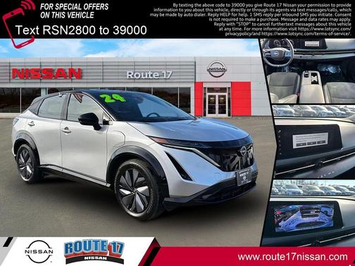 Brilliant Silver Metallic/Black Diamond Pearl 2024 Nissan ARIYA ENGAGE+ SUV