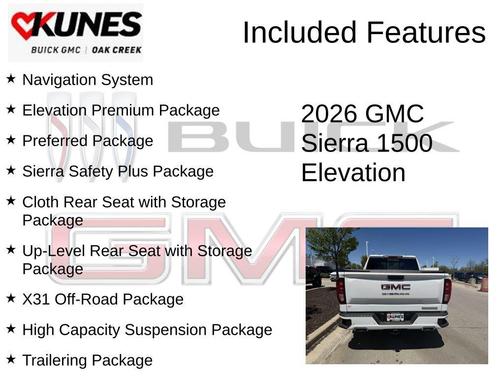 Summit White 2026 GMC Sierra 1500 Elevation