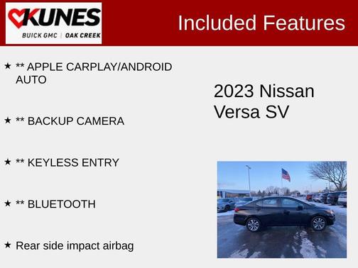 Super Black Metallic 2023 Nissan Versa 1.6 SV