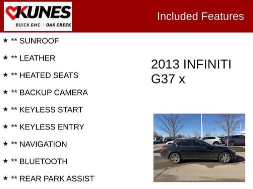 2013 INFINITI G37x Base