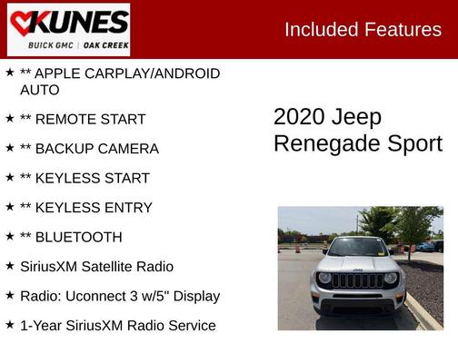 Glacier Metallic Clearcoat 2020 Jeep Renegade Sport