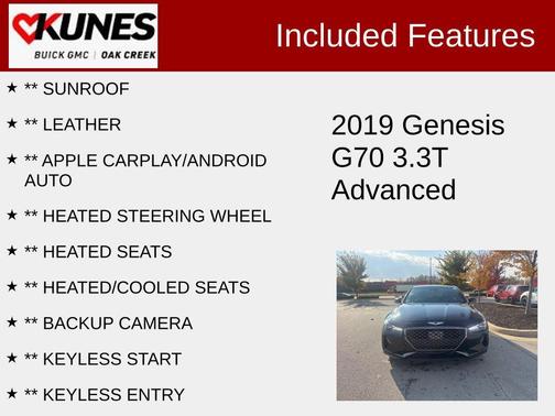 2019 Genesis G70 3.3T Advanced