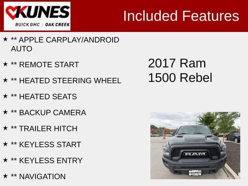 Brilliant Black Crystal Pearlcoat 2017 RAM 1500 Rebel