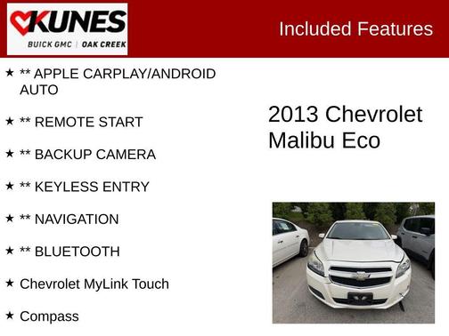 White Diamond Tricoat 2013 Chevrolet Malibu Eco