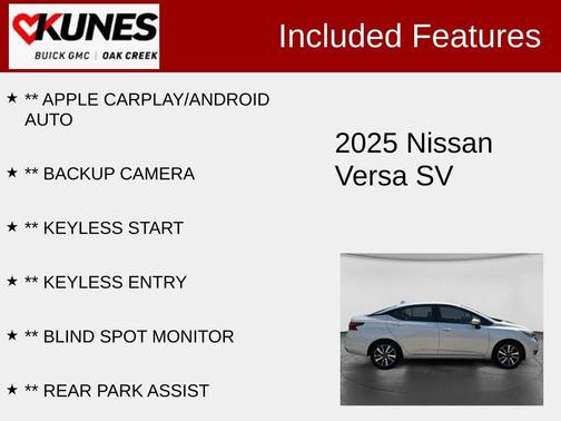 Brilliant Silver Metallic 2025 Nissan Versa 1.6 SV