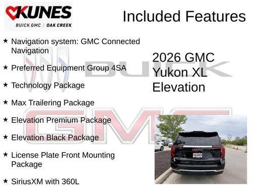 Onyx Black 2026 GMC Yukon XL 4WD Elevation