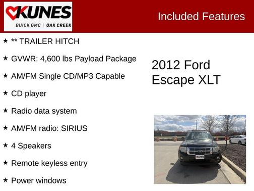 Black 2012 Ford Escape XLT