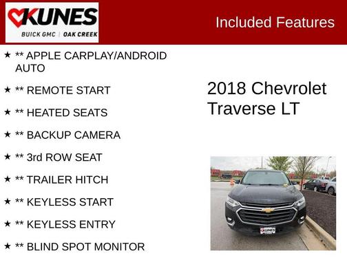 Mosaic Black Metallic 2018 Chevrolet Traverse LT Cloth