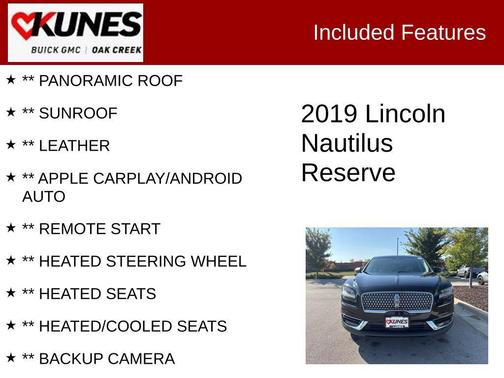 2019 Lincoln Nautilus Reserve