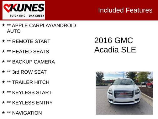 2016 GMC Acadia SLE-2