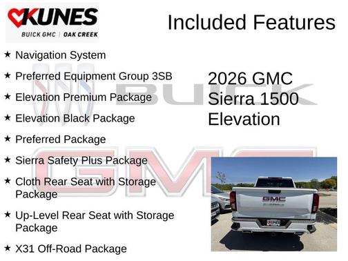 Summit White 2026 GMC Sierra 1500 Elevation