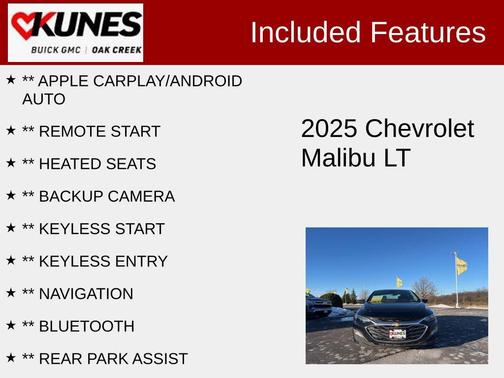 Mosaic Black Metallic 2025 Chevrolet Malibu FWD 1LT