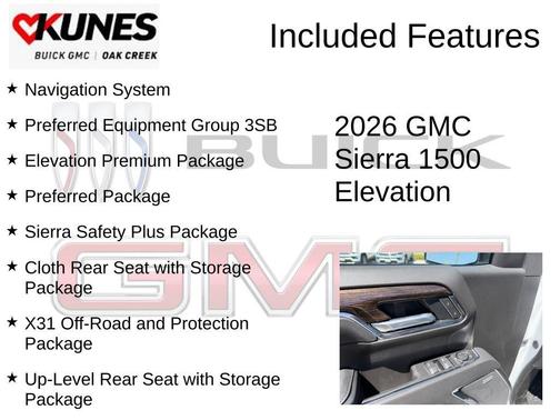 Summit White 2026 GMC Sierra 1500 Elevation