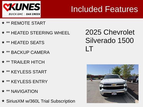 Summit White 2025 Chevrolet Silverado 1500 LT