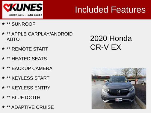 Gray 2020 Honda CR-V AWD EX