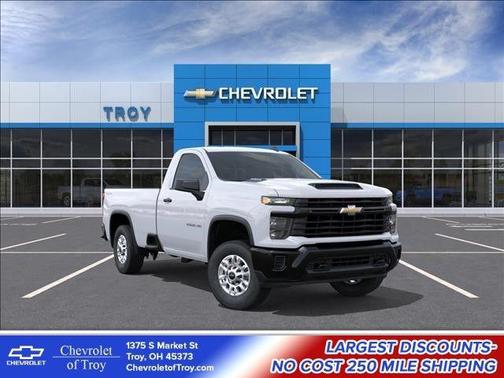 Summit White 2026 Chevrolet Silverado 2500 Regular Cab, Long Bed, WT, 4WD