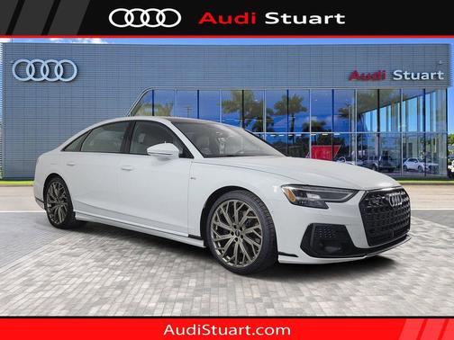 glacier white metallic 2026 Audi A8 55 TFSI quattro Tiptronic Sedan